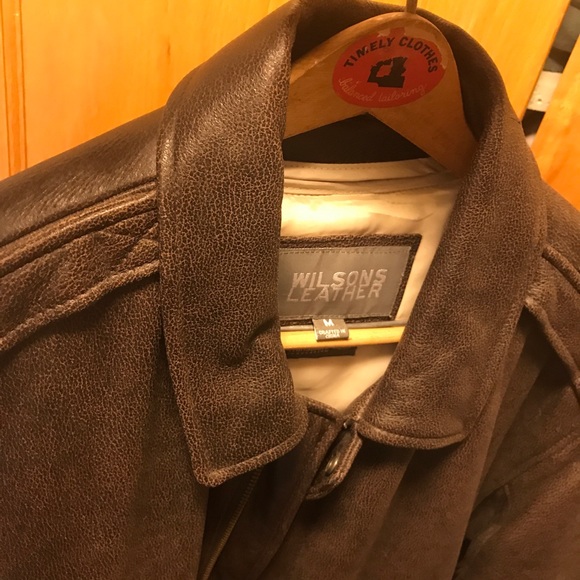 Wilson's Men's Brown Leather Bomber jacket VINTAGE - Picture 9 of 10